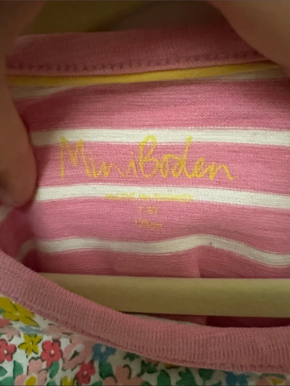 7-8 years Mini Boden Floral and Striped Dress: back to school